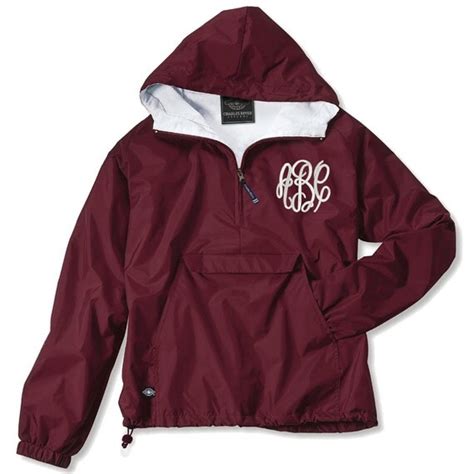 lightweight monogrammed rain jacket.